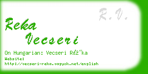 reka vecseri business card